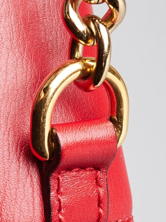 Gucci Red/Pink GG Supreme Coated Canvas and Leather Signature Padlock Small B. main image 4